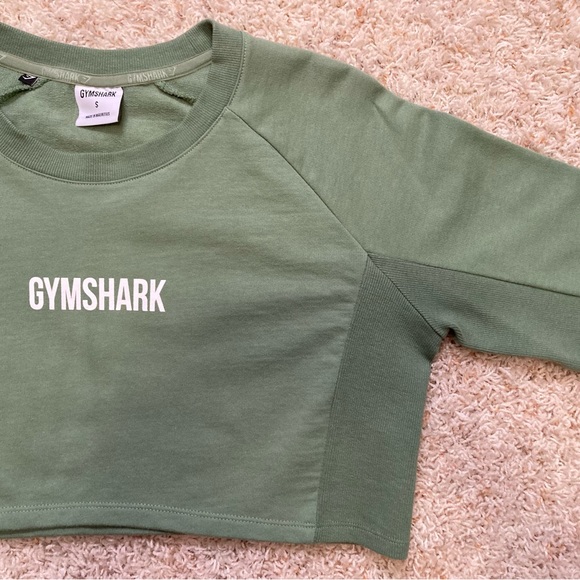 Gymshark Training Cropped Sweater - Green (small) - Picture 4 of 7